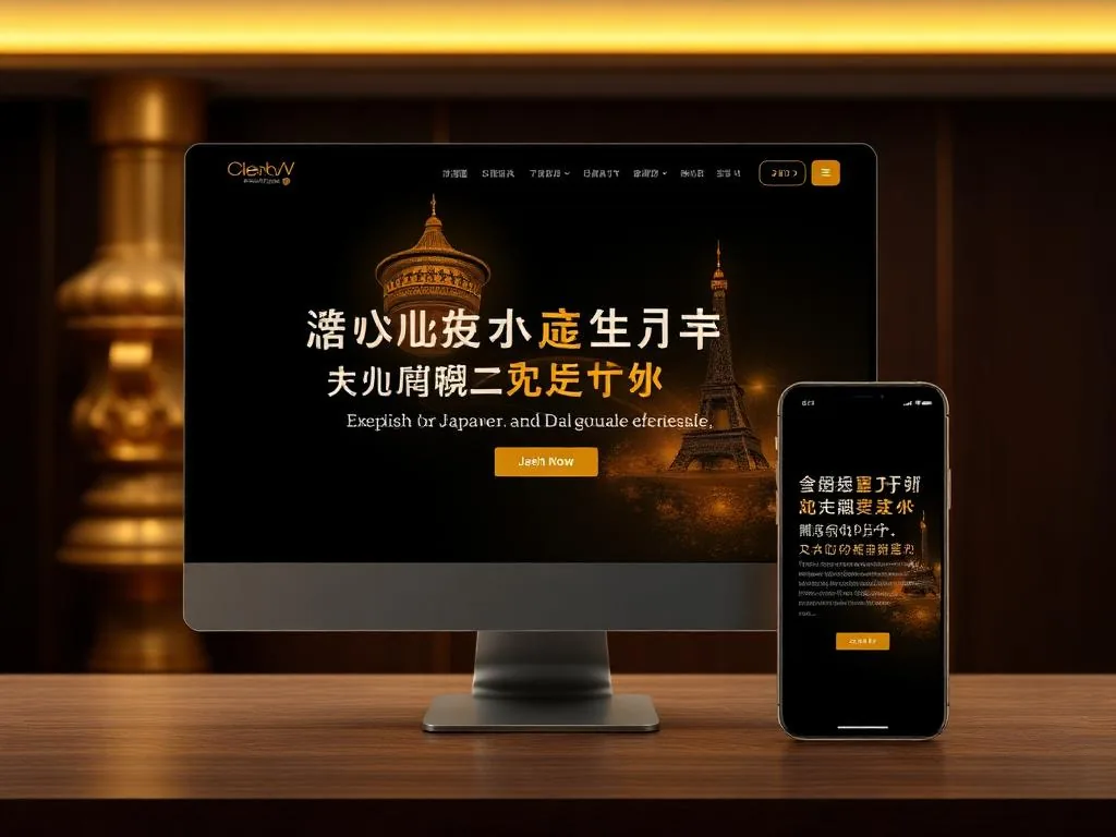 Website lembaga kursus bahasa Inggris, Jepang, dan Mandarin dengan pendaftaran online.